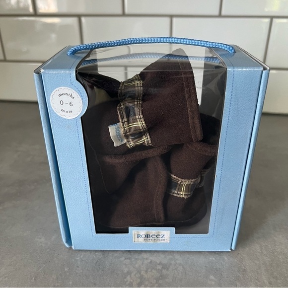 🆕 Robeez Cozy Ankle Bootie Suede Leather Soft Soles Crib Shoe 0-6 mo / Us 1-2 - Picture 3 of 11